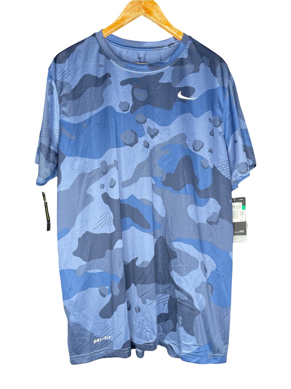 Nike Dri-FIT Blue Camo Short Sleeve Athletic Shirt – New with Tags